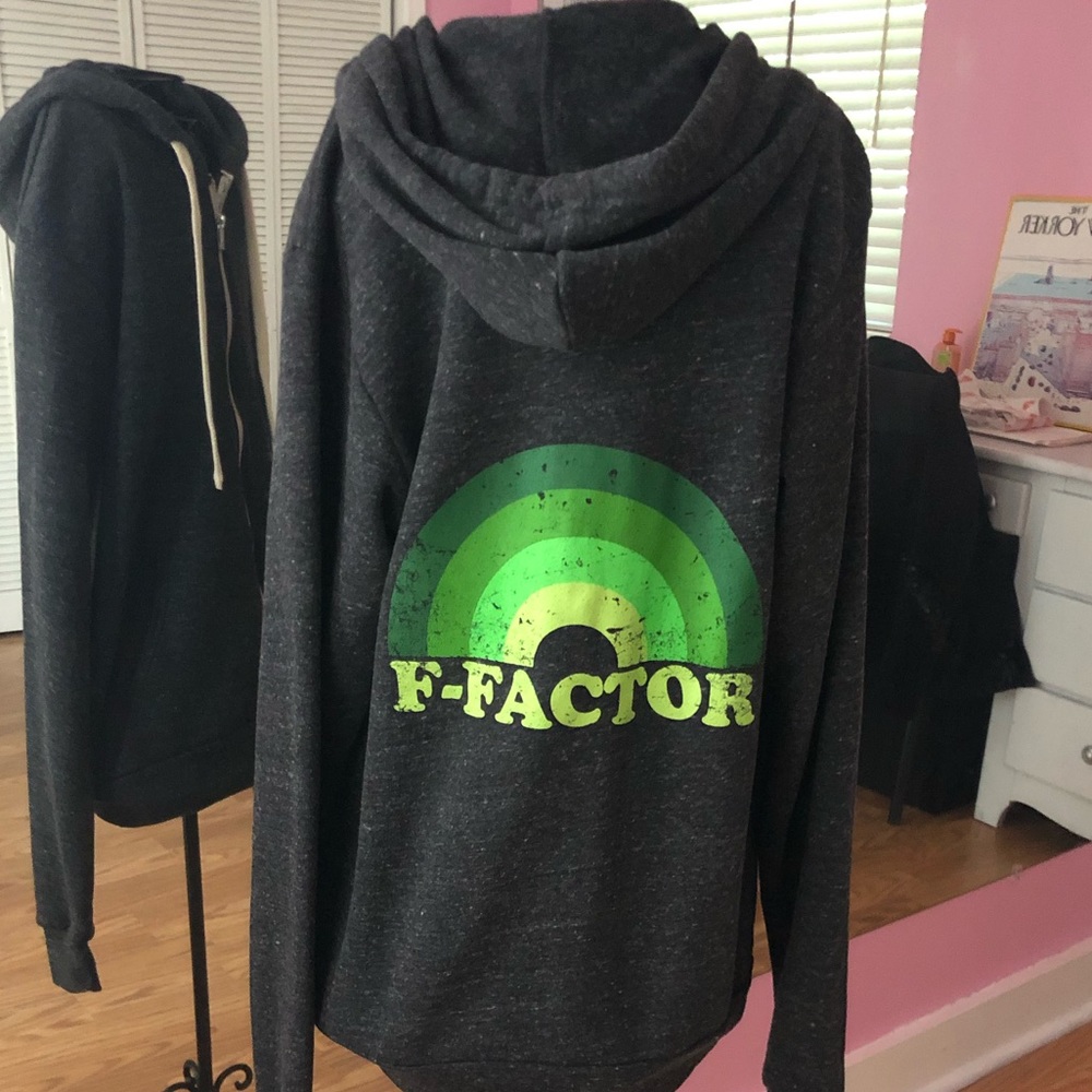 New Ffactor Retro Rainbow Full Zip Hoodie Jacket S